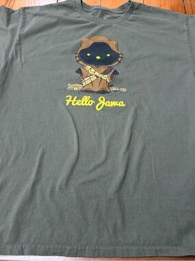 Hello Jawa hello kitty Graphic Tee - Army Green Short Sleeve